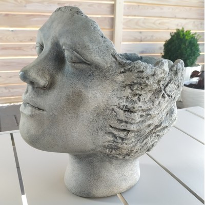 Cementový obal/kvetináč hlava 116129 24x23x18cm